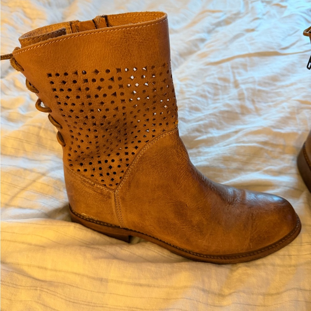 Bed Stu Brown Lace Up Boots Cobbler - Picture 3 of 8